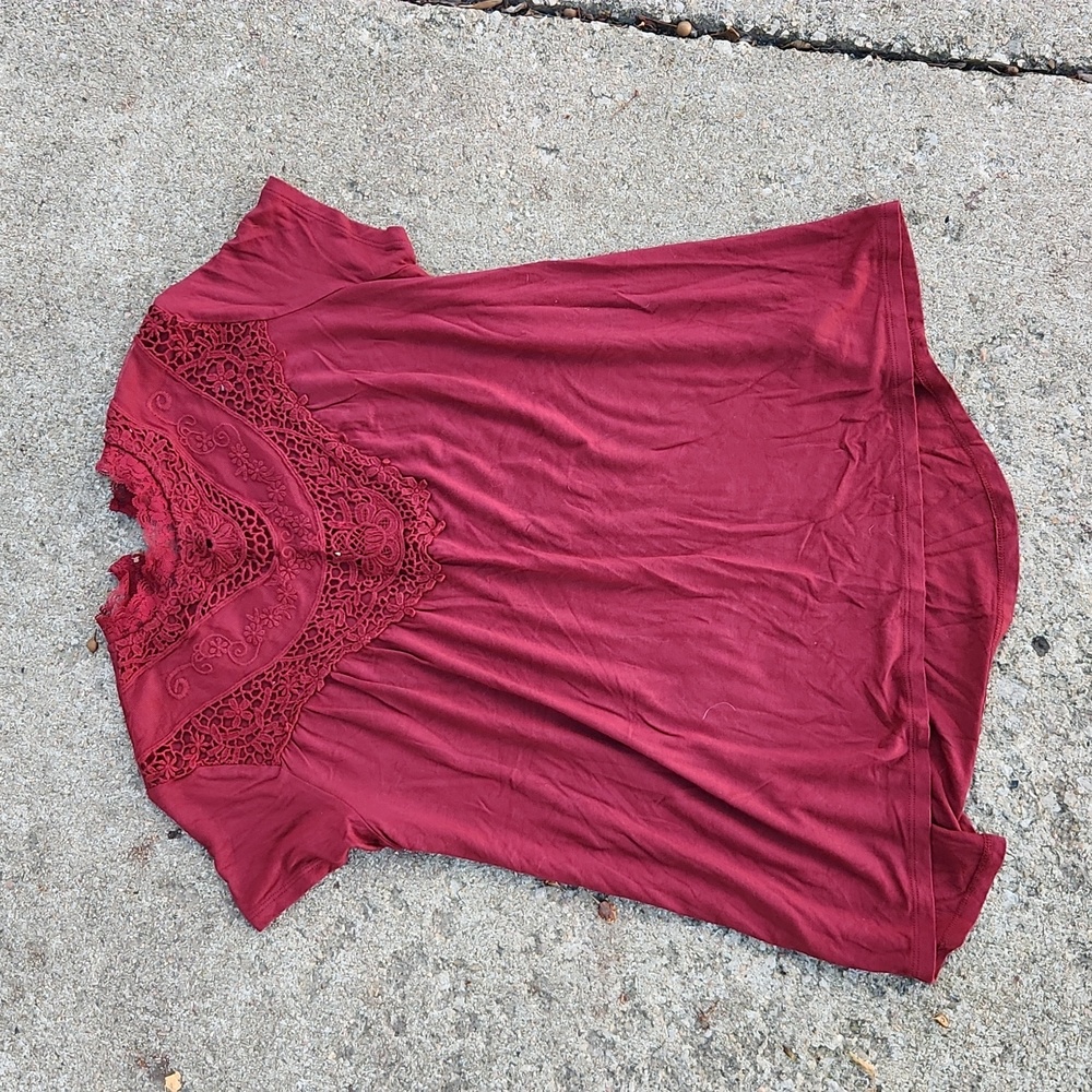 Burgundy Top Lace Highneck Girls 10 Fall Boho Family Pictures